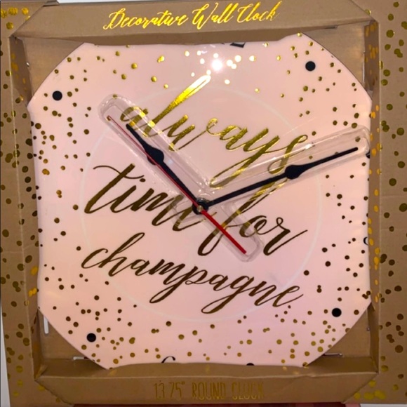 Wall Decor Champagne Wall Clock Home Bar Cocktails Wine Watch Martini